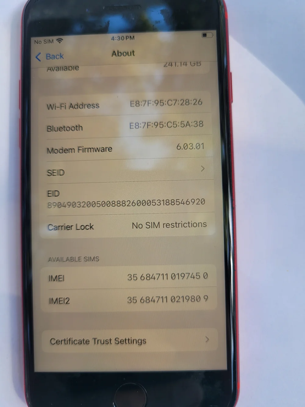 iPhone SE 2nd Gen 256 GB Red ***AJ***
